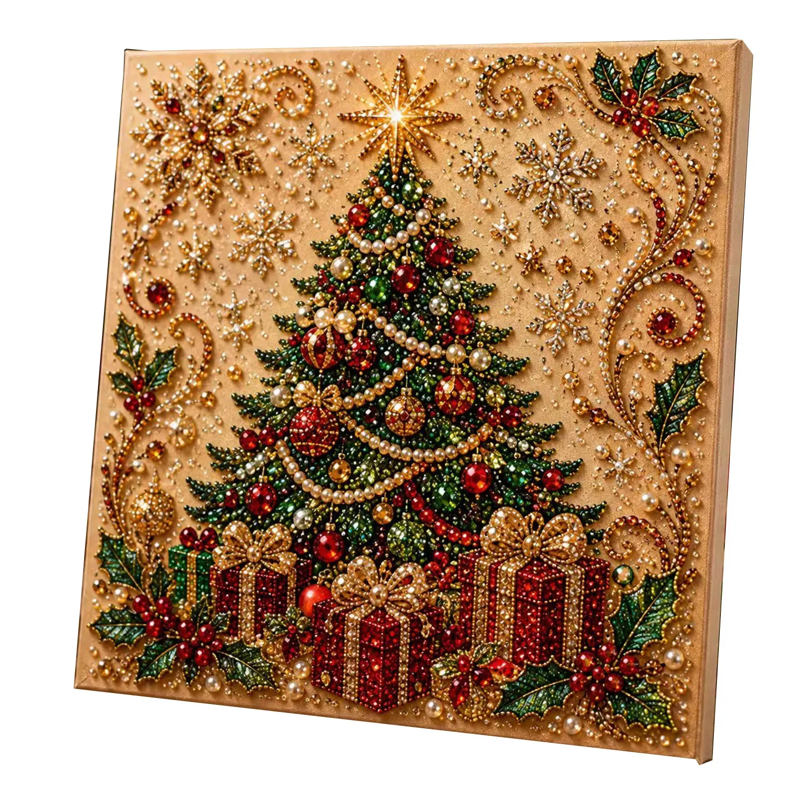 Christmas Pearl Diamond Painting Kit for Adults — Pre-Framed Bead Art (4-Pack)